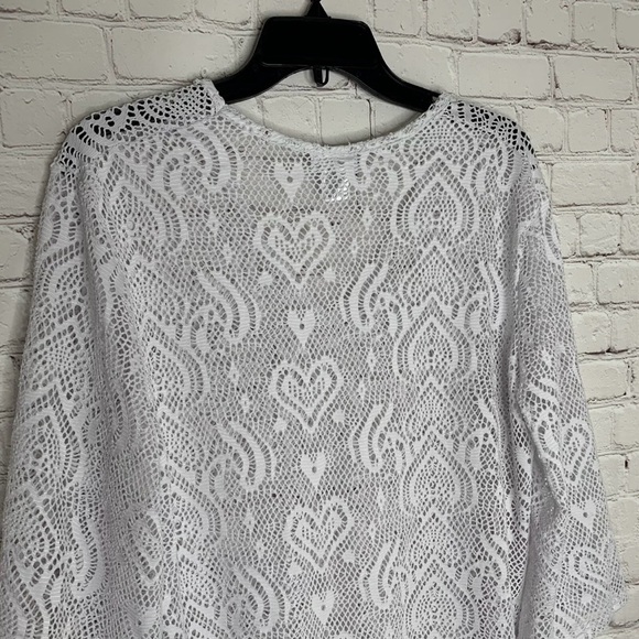 Jordyn Taylor Womens White See-Through Swim Coverup Size XL - Picture 7 of 10